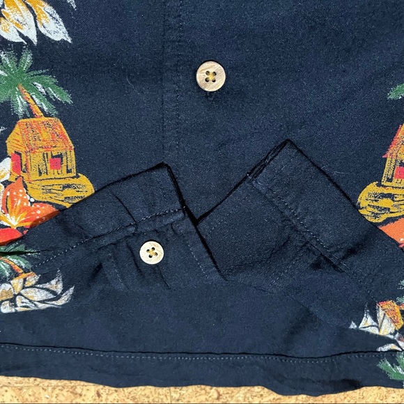 Cherokee Hawaiian Rayon Button Down Short Sleeve Shirt Sz M - Picture 12 of 12